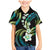 Hawaii Plumeria Family Matching Mermaid Dress and Hawaiian Shirt Chartreuse Cyan Polynesian Pattern