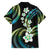 Hawaii Plumeria Family Matching Tank Maxi Dress and Hawaiian Shirt Chartreuse Cyan Polynesian Pattern