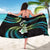 Hawaii Plumeria Sarong Chartreuse Cyan Polynesian Pattern
