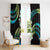 Hawaii Plumeria Window Curtain Chartreuse Cyan Polynesian Pattern