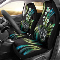 Hawaii Shaka Sign Car Seat Cover Fantastic Frangipani Chartreuse Cyan