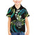 Hawaii Shaka Sign Family Matching Mermaid Dress and Hawaiian Shirt Fantastic Frangipani Chartreuse Cyan