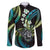 Hawaii Shaka Sign Family Matching Tank Maxi Dress and Hawaiian Shirt Fantastic Frangipani Chartreuse Cyan