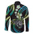 Hawaii Shaka Sign Family Matching Tank Maxi Dress and Hawaiian Shirt Fantastic Frangipani Chartreuse Cyan