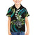Hawaii Shaka Sign Family Matching Tank Maxi Dress and Hawaiian Shirt Fantastic Frangipani Chartreuse Cyan