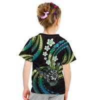 Hawaii Shaka Sign Kid T Shirt Fantastic Frangipani Chartreuse Cyan