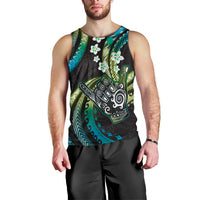 Hawaii Shaka Sign Men Tank Top Fantastic Frangipani Chartreuse Cyan