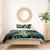 Hawaiian Ukulele Bedding Set Chartreuse Cyan Fantastic Plumeria