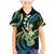 Hawaiian Ukulele Family Matching Mermaid Dress and Hawaiian Shirt Chartreuse Cyan Fantastic Plumeria