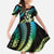 Hawaiian Ukulele Family Matching Tank Maxi Dress and Hawaiian Shirt Chartreuse Cyan Fantastic Plumeria