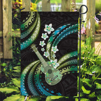 Hawaiian Ukulele Garden Flag Chartreuse Cyan Fantastic Plumeria