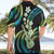 Hawaiian Ukulele Hawaiian Shirt Chartreuse Cyan Fantastic Plumeria