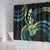 Hawaiian Ukulele Shower Curtain Chartreuse Cyan Fantastic Plumeria