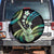 Hawaiian Ukulele Spare Tire Cover Chartreuse Cyan Fantastic Plumeria