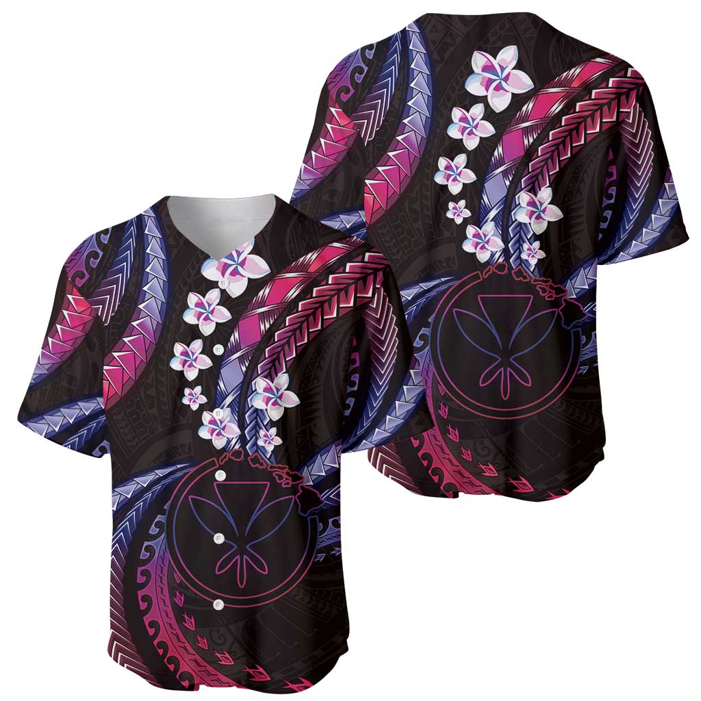 Hawaii Map Kanaka Maoli Baseball Jersey Fantastic Frangipani Sweet Dream