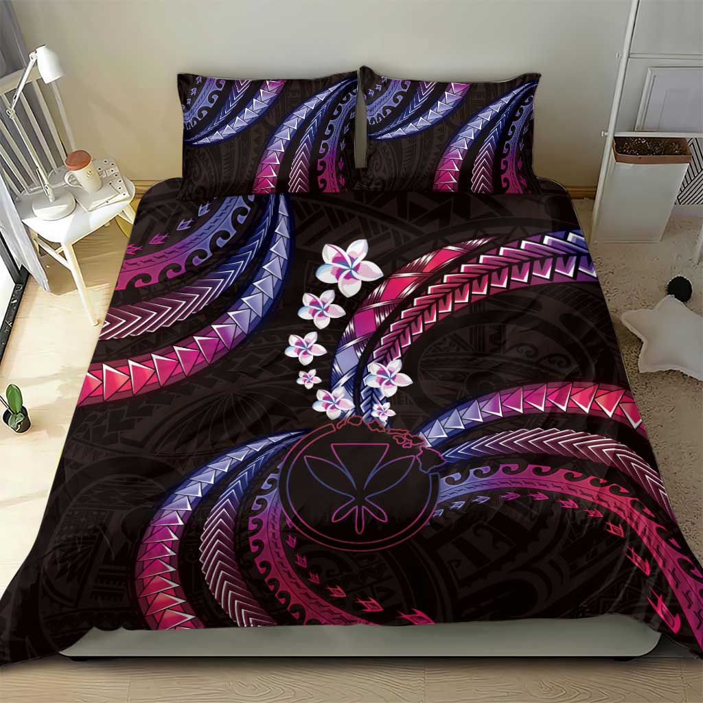 Hawaii Map Kanaka Maoli Bedding Set Fantastic Frangipani Sweet Dream