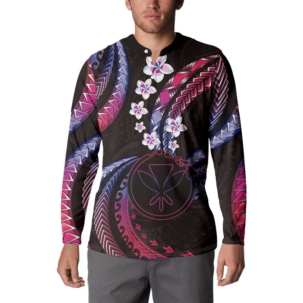 Hawaii Map Kanaka Maoli Button Sweatshirt Fantastic Frangipani Sweet Dream