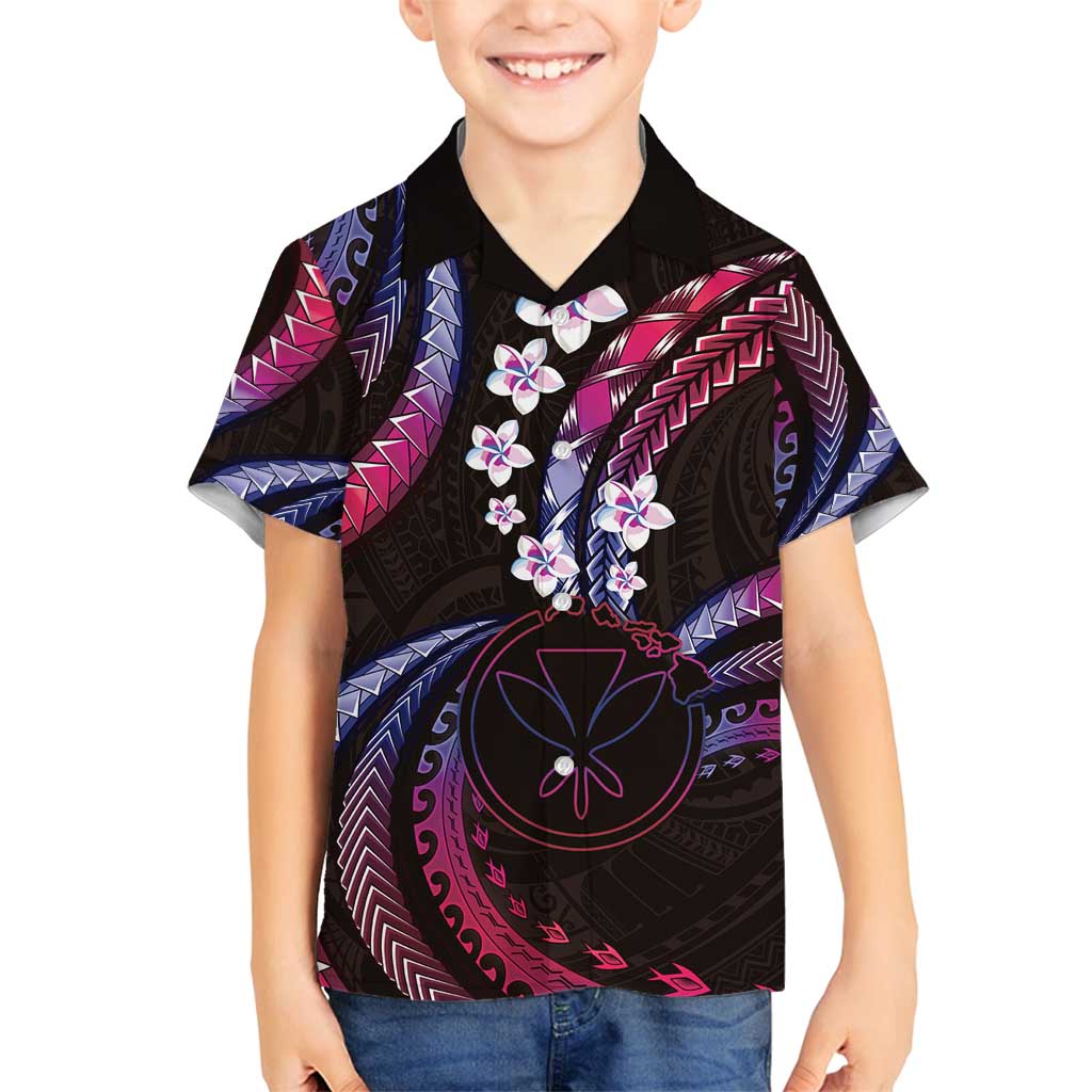 Hawaii Map Kanaka Maoli Family Matching Off Shoulder Maxi Dress and Hawaiian Shirt Fantastic Frangipani Sweet Dream LT01 Son's Shirt Pink - Polynesian Pride