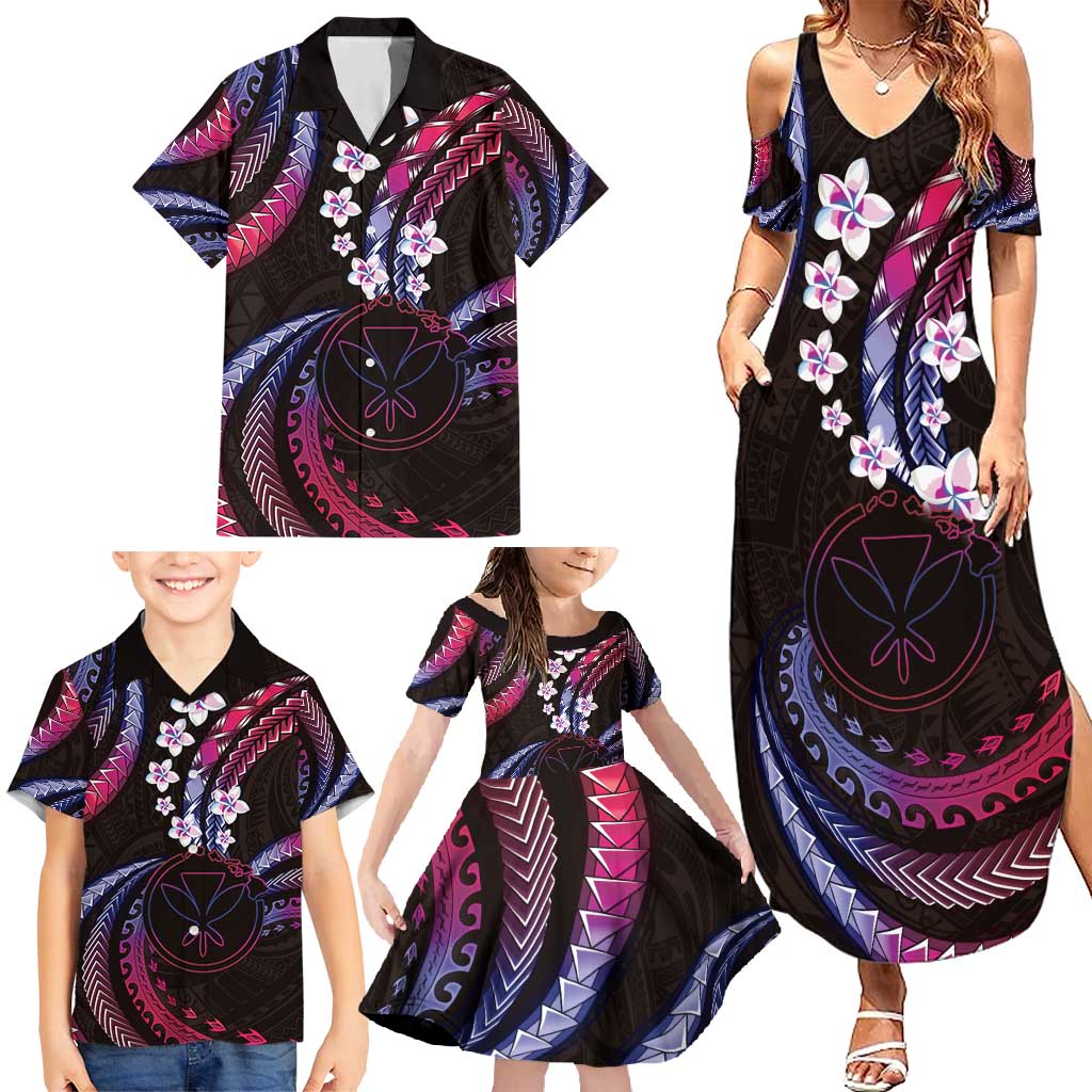 Hawaii Map Kanaka Maoli Family Matching Summer Maxi Dress and Hawaiian Shirt Fantastic Frangipani Sweet Dream LT01 - Polynesian Pride