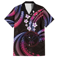 Hawaii Map Kanaka Maoli Family Matching Summer Maxi Dress and Hawaiian Shirt Fantastic Frangipani Sweet Dream LT01 Dad's Shirt - Short Sleeve Pink - Polynesian Pride