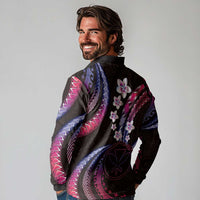 Hawaii Map Kanaka Maoli Long Sleeve Polo Shirt Fantastic Frangipani Sweet Dream