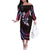 Hawaii Map Kanaka Maoli Off The Shoulder Long Sleeve Dress Fantastic Frangipani Sweet Dream