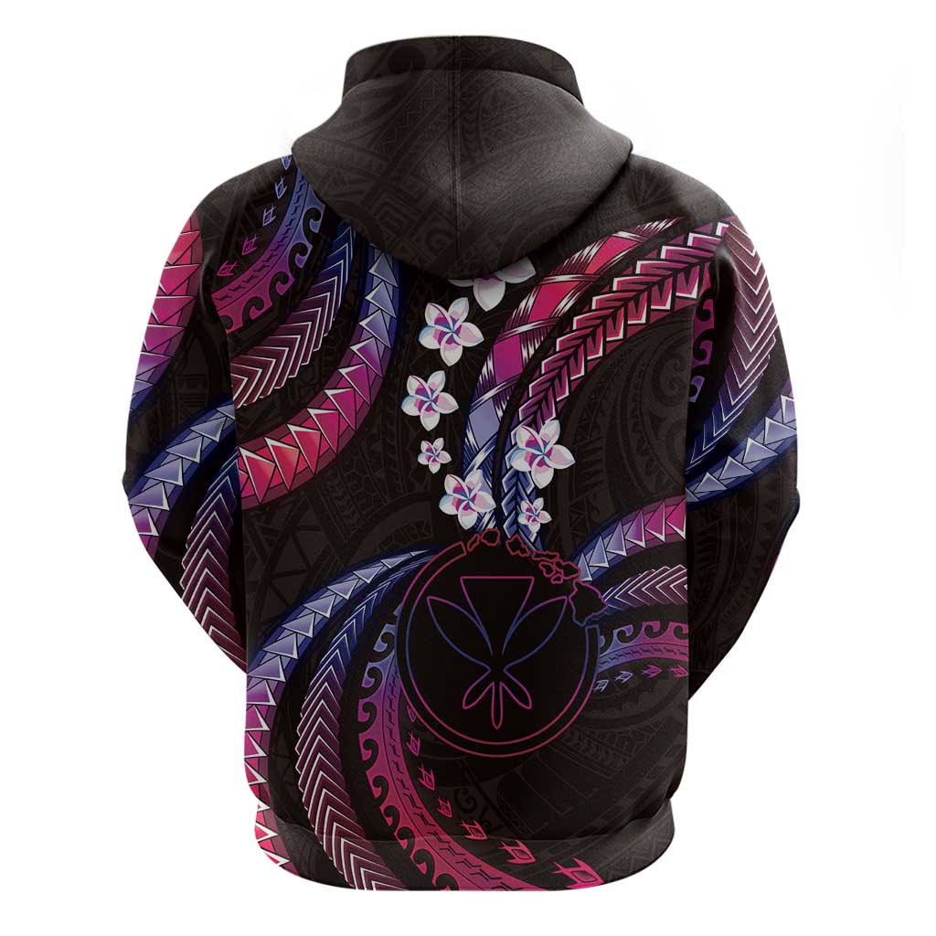 Hawaii Map Kanaka Maoli Zip Hoodie Fantastic Frangipani Sweet Dream
