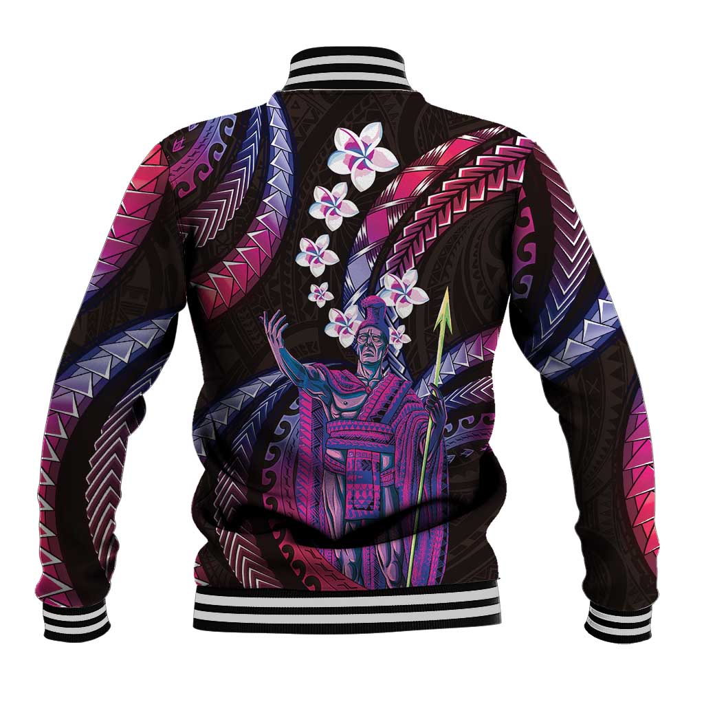 Hawaii King Kamehameha Baseball Jacket Fantastic Plumeria Sweet Vibes