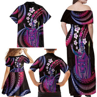 Hawaii King Kamehameha Family Matching Off Shoulder Maxi Dress and Hawaiian Shirt Fantastic Plumeria Sweet Vibes LT01 - Polynesian Pride
