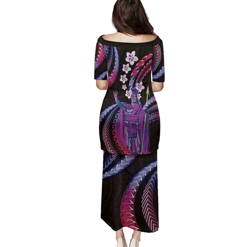 Hawaii King Kamehameha Family Matching Puletasi and Hawaiian Shirt Fantastic Plumeria Sweet Vibes