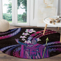 Hawaii King Kamehameha Round Carpet Fantastic Plumeria Sweet Vibes