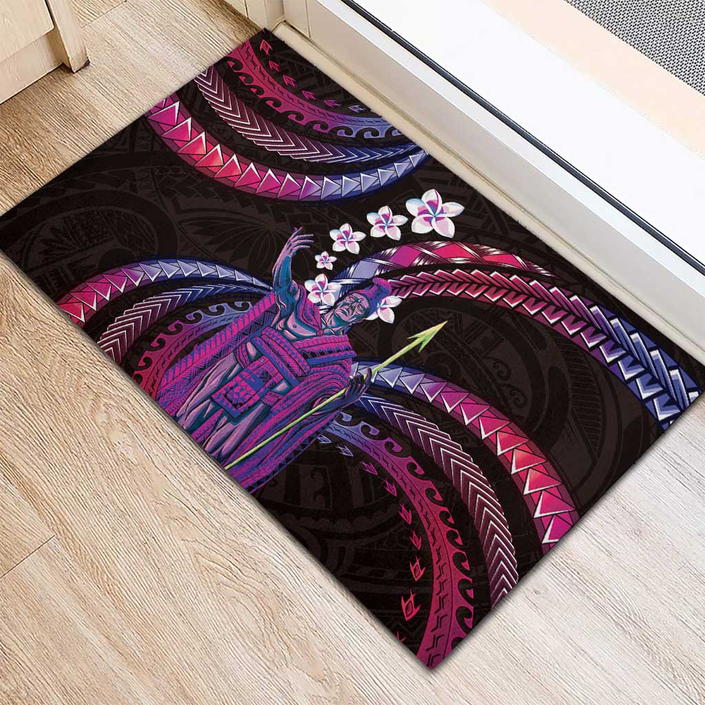 Hawaii King Kamehameha Rubber Doormat Fantastic Plumeria Sweet Vibes