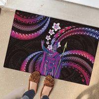 Hawaii King Kamehameha Rubber Doormat Fantastic Plumeria Sweet Vibes
