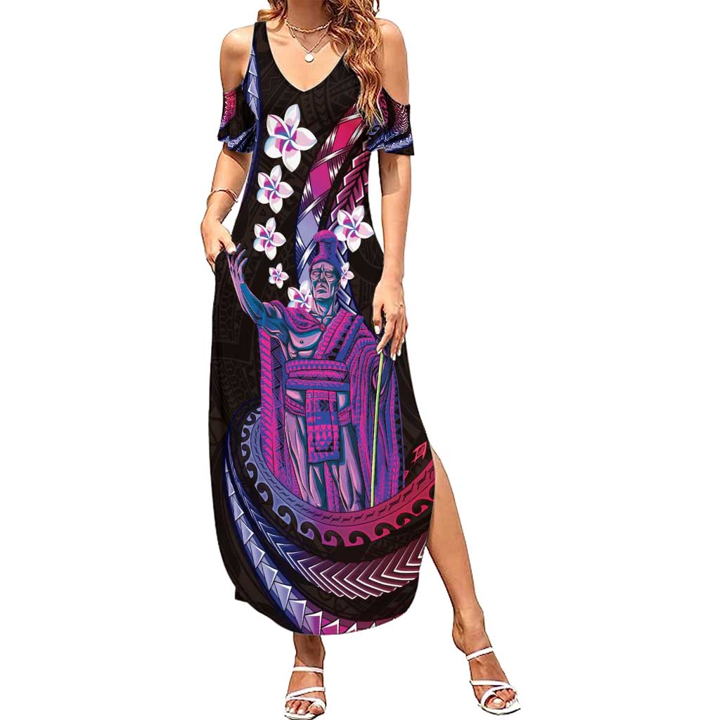 Hawaii King Kamehameha Summer Maxi Dress Fantastic Plumeria Sweet Vibes