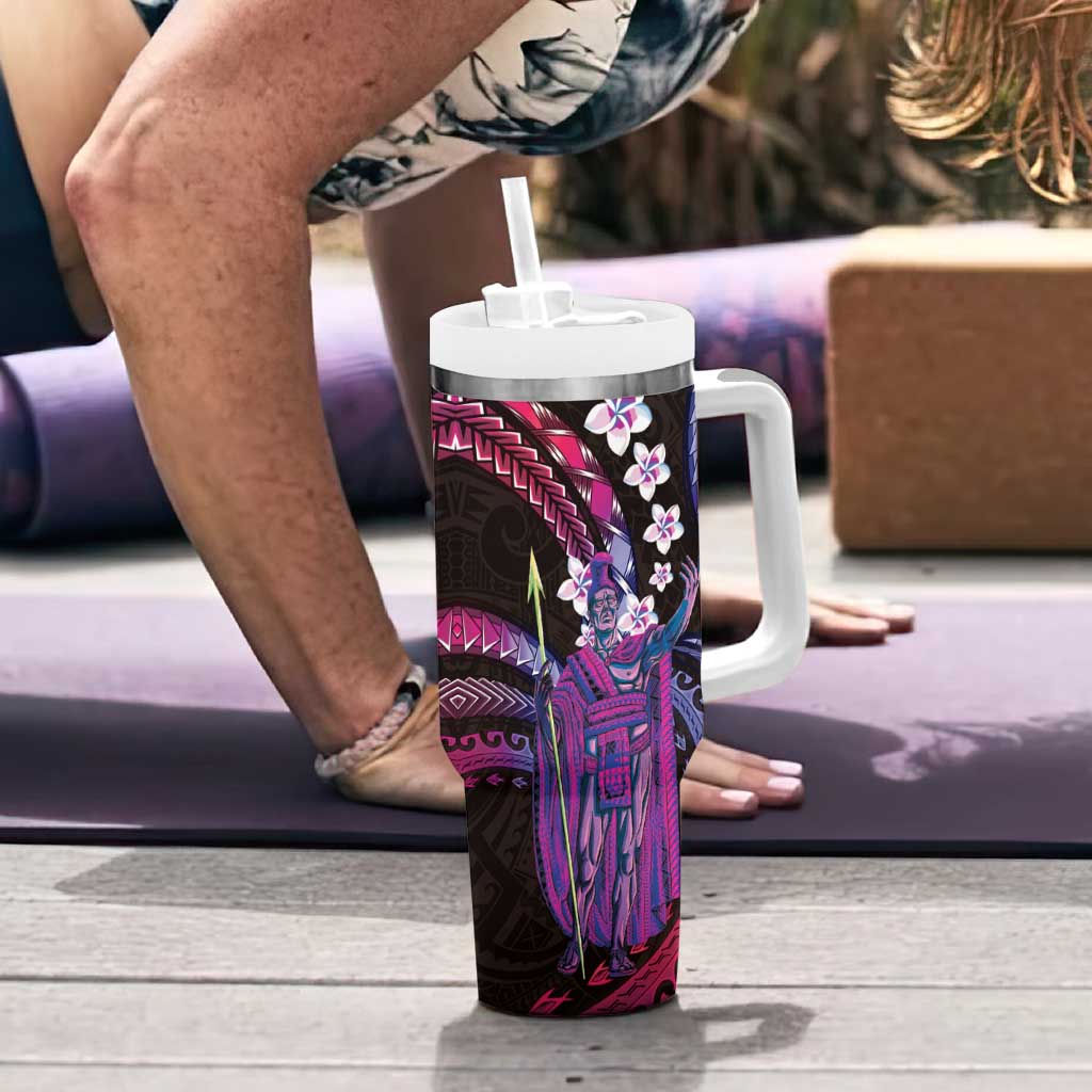 Hawaii King Kamehameha Tumbler With Handle Fantastic Plumeria Sweet Vibes