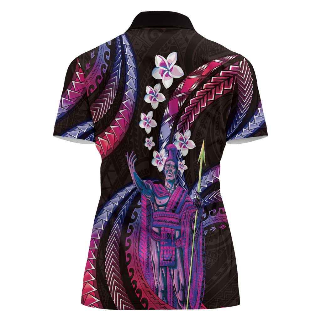 Hawaii King Kamehameha Women Polo Shirt Fantastic Plumeria Sweet Vibes