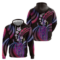 Hawaii King Kamehameha Zip Hoodie Fantastic Plumeria Sweet Vibes