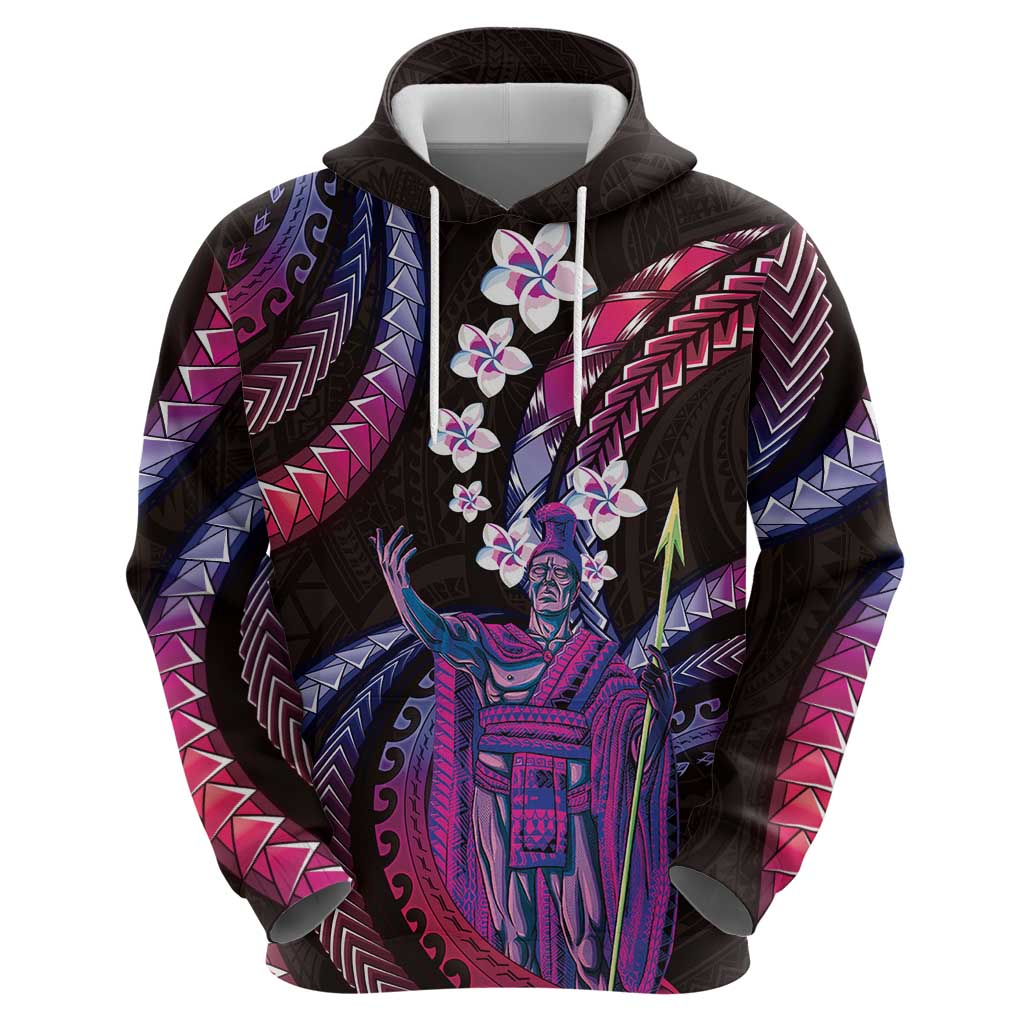 Hawaii King Kamehameha Zip Hoodie Fantastic Plumeria Sweet Vibes