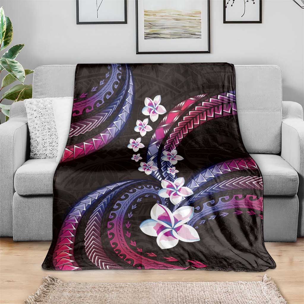 Hawaii Plumeria Blanket Sweet Gradient Polynesian Pattern