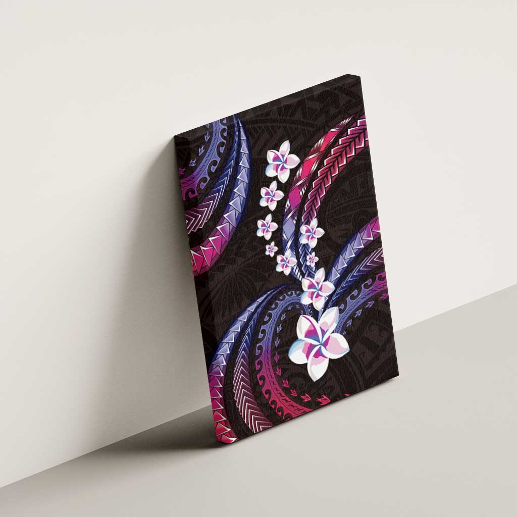 Hawaii Plumeria Canvas Wall Art Sweet Gradient Polynesian Pattern