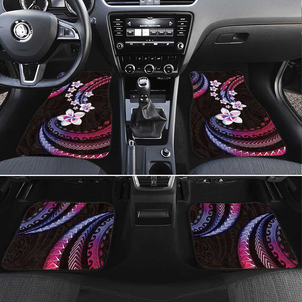 Hawaii Plumeria Car Mats Sweet Gradient Polynesian Pattern
