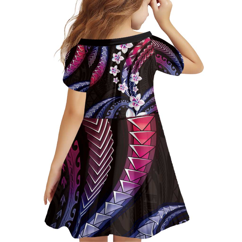 Hawaii Plumeria Family Matching Off Shoulder Short Dress and Hawaiian Shirt Sweet Gradient Polynesian Pattern