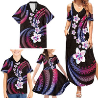 Hawaii Plumeria Family Matching Summer Maxi Dress and Hawaiian Shirt Sweet Gradient Polynesian Pattern LT01 - Polynesian Pride