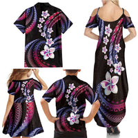 Hawaii Plumeria Family Matching Summer Maxi Dress and Hawaiian Shirt Sweet Gradient Polynesian Pattern LT01 - Polynesian Pride