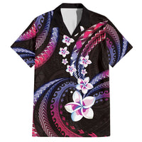 Hawaii Plumeria Family Matching Summer Maxi Dress and Hawaiian Shirt Sweet Gradient Polynesian Pattern LT01 Dad's Shirt - Short Sleeve Pink - Polynesian Pride