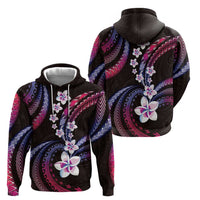 Hawaii Plumeria Hoodie Sweet Gradient Polynesian Pattern