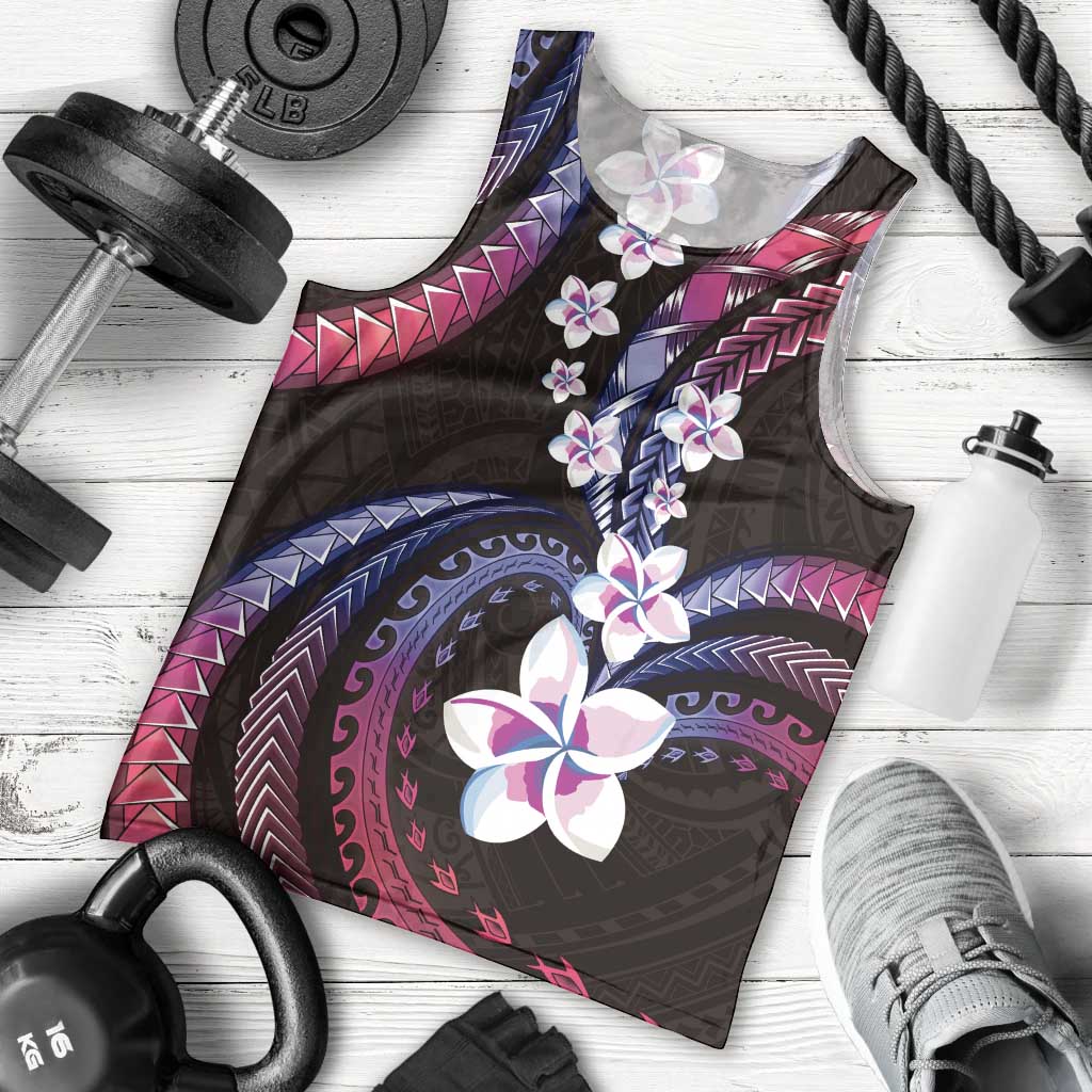 Hawaii Plumeria Men Tank Top Sweet Gradient Polynesian Pattern