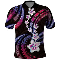 Hawaii Plumeria Polo Shirt Sweet Gradient Polynesian Pattern