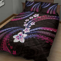Hawaii Plumeria Quilt Bed Set Sweet Gradient Polynesian Pattern