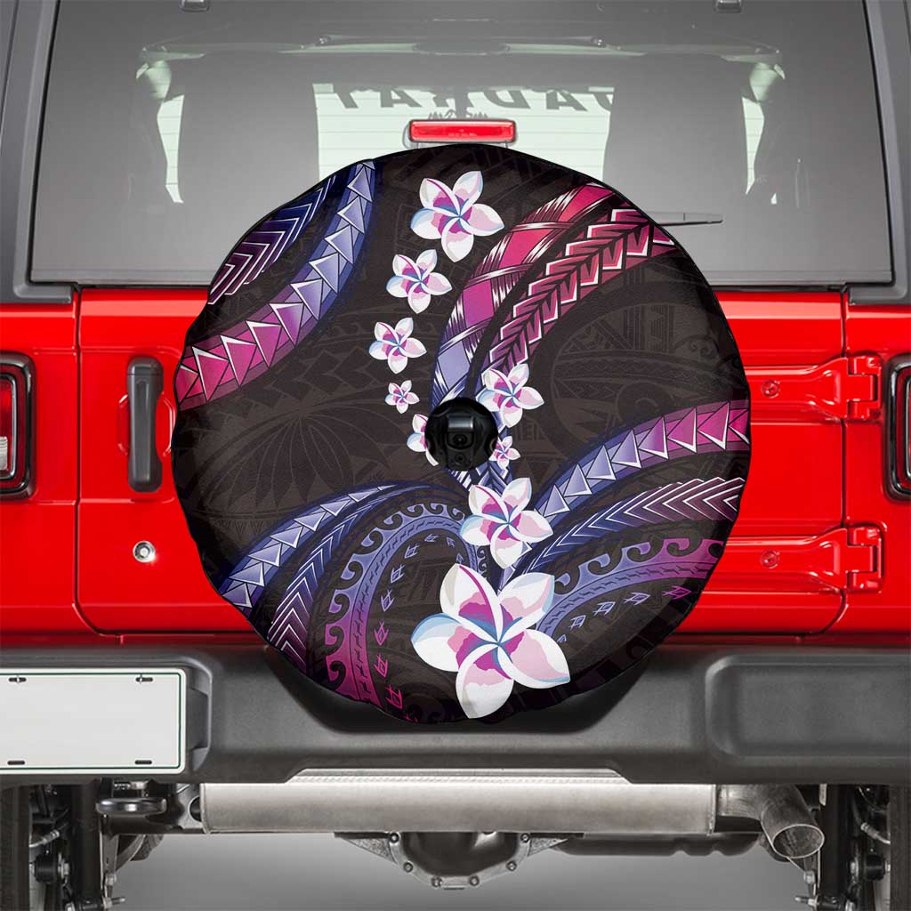 Hawaii Plumeria Spare Tire Cover Sweet Gradient Polynesian Pattern